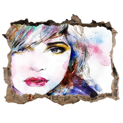 Wandtattoos Mauerdurchbruch Porträt in einer zerbrochenen Wand