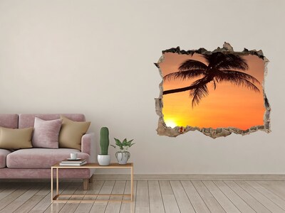 3D Wandsticker Loch Sonnenuntergang an einem tropischen Strand