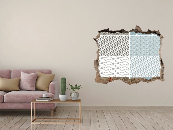 3D Wandsticker Loch Muster an der Wand