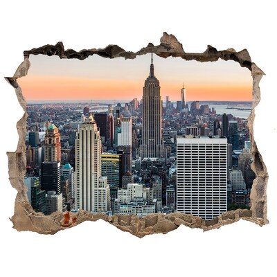3D Wandtattoos Loch in der Wand New York bei Sonnenuntergang