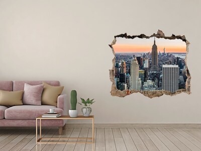 3D Wandtattoos Loch in der Wand New York bei Sonnenuntergang