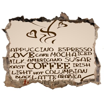 3D Wandsticker Loch Kaffee-Oase