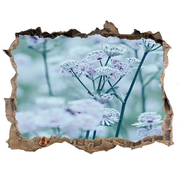 3D Wandtattoos Loch in der Wand Blumen zwischen der zerstörten Mauer