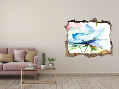 3D Wandtattoos Loch in der Wand Ein floraler Traum aus Beton