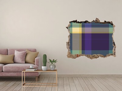 3D Wandtattoos Loch in der Wand Schachbrettmuster an der Wand