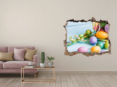 3D Wandsticker Loch Ostereier im Loch