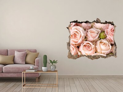 Wandfolien Loch in der Wand Rosen in einem Loch in der Wand
