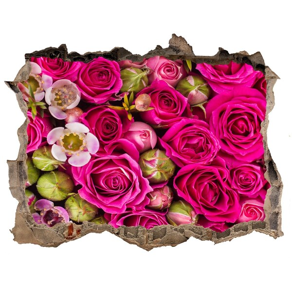 3D Wandsticker Loch Eine Blütenexplosion aus Rosen