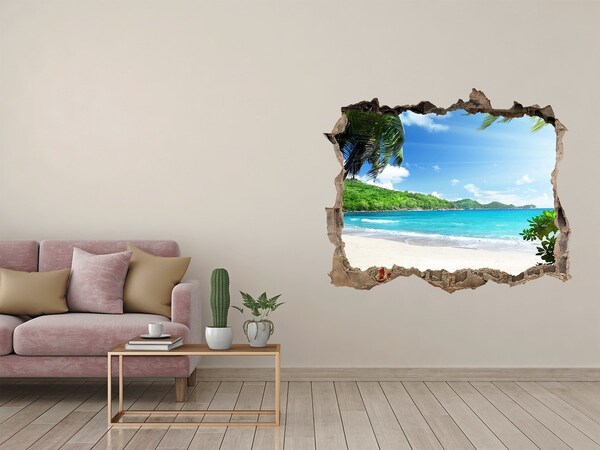 3D Wandtattoos Loch in der Wand Karibischer Strand durch ein Loch in der Wand