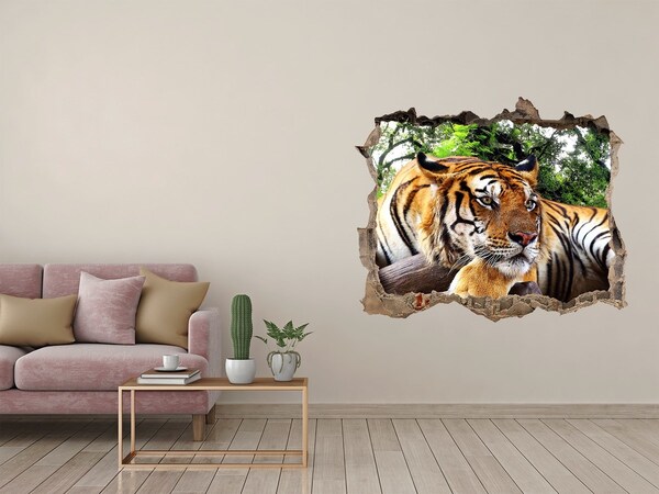 3D Wandsticker Loch Tiger im Dschungel