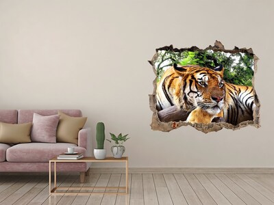 3D Wandsticker Loch Tiger im Dschungel