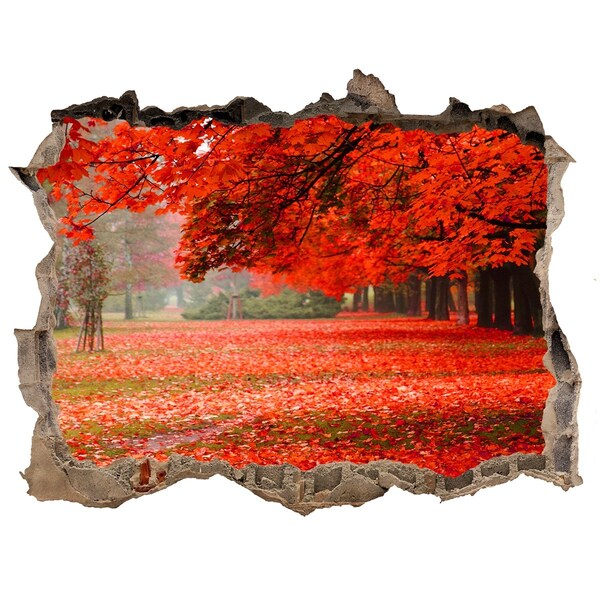 3D Wandtattoos Loch in der Wand Herbst im Park