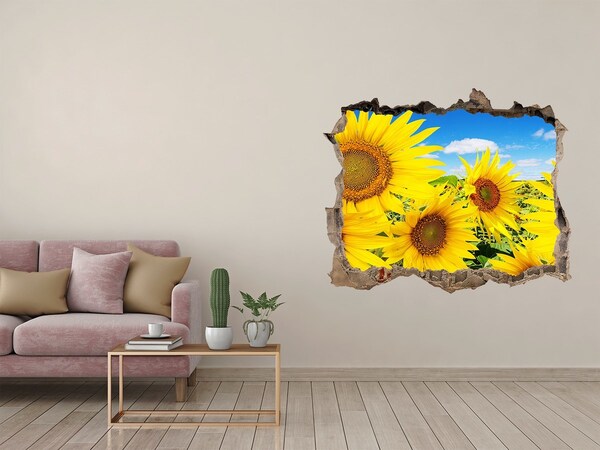 3D Wandtattoos Loch in der Wand Ein Blumenparadies mit Sonnenblumen
