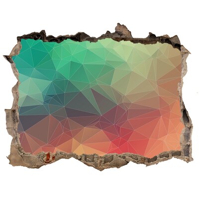 3D Wandtattoos Loch in der Wand Farbenfrohe Geometrie in einem Loch in der Wand