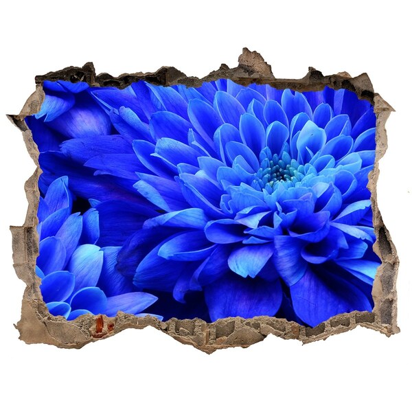 Wandtattoos Mauerdurchbruch Blaue Blume in einem Loch in der Wand