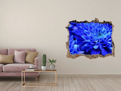 Wandtattoos Mauerdurchbruch Blaue Blume in einem Loch in der Wand