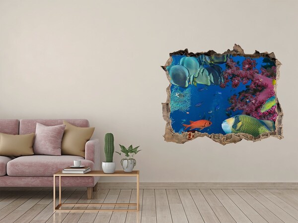 3D Wandtattoos Loch in der Wand Unterwasser-Korallenparadies