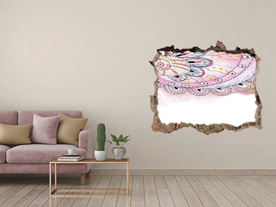 Wandtattoos Loch Farbenfrohes Muster auf Betongrund