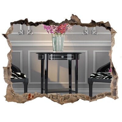 Wandfolien Loch in der Wand Ein goldener Tisch in einem eleganten Interieur