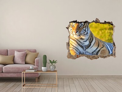 3D Wandsticker Loch Tiger in seinem natürlichen Lebensraum