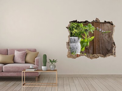 Wandtattoos Loch Ein grüner Garten in einem Betonloch