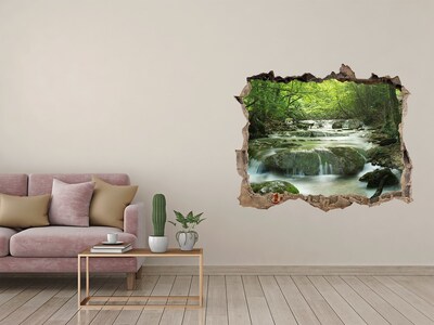 3D Wandsticker Loch Grünes Tal mit Wasserfall