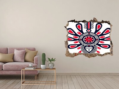 3D Wandtattoos Loch in der Wand Buntes Ethno-Muster in einem Loch in der Wand