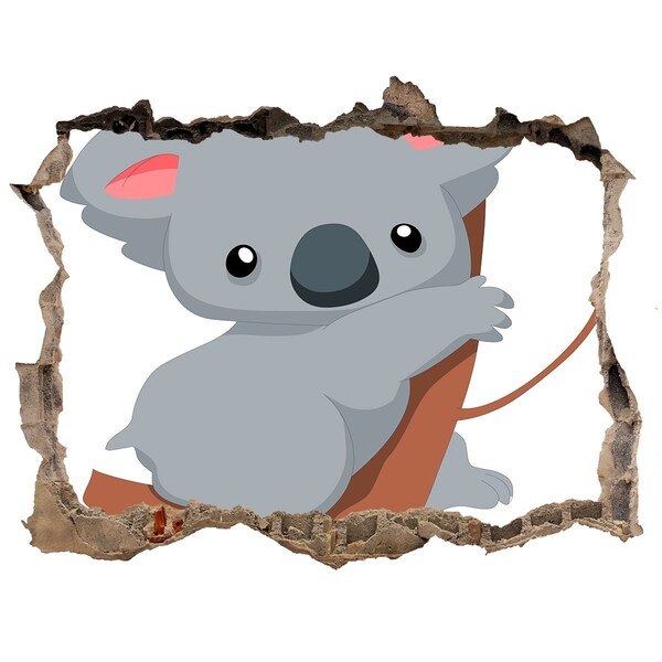 3D Wandsticker Loch Koala in einem Loch in der Wand