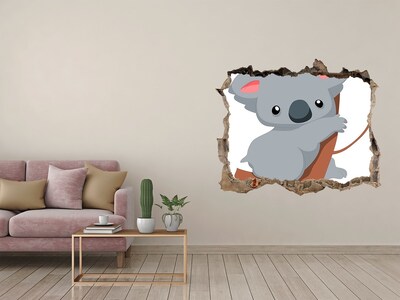 3D Wandsticker Loch Koala in einem Loch in der Wand