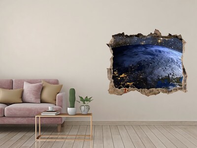 3D Wandsticker Loch Kosmische Sicht auf die Erde