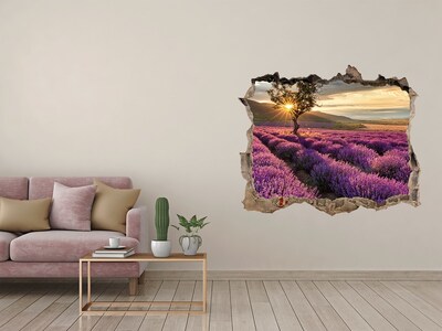 3D Wandtattoos Loch in der Wand Lavendelfelder bei Sonnenuntergang