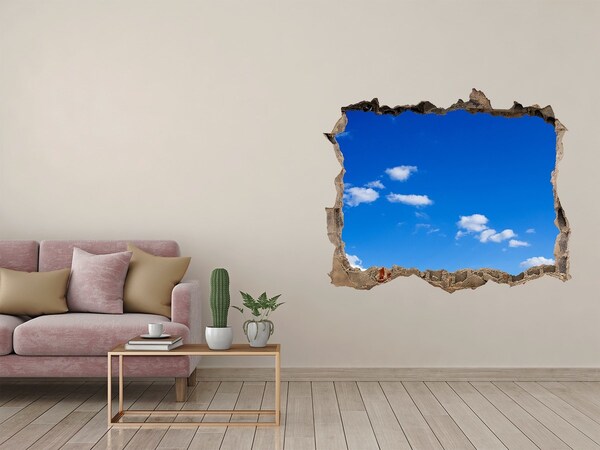 Wandfolien Loch in der Wand Blauer Himmel mit Wolken
