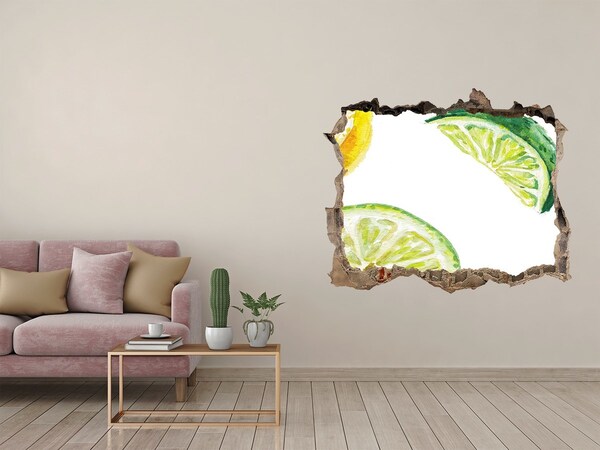 3D Wandsticker Loch Lemon Hole in the Wall