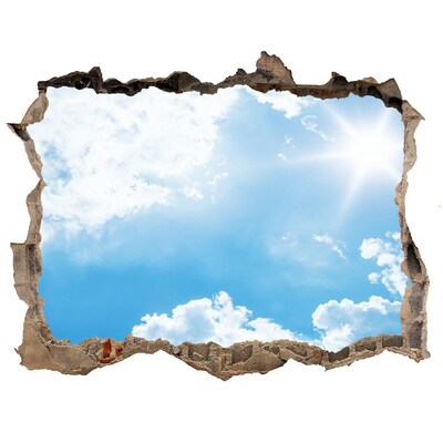 3D Wandsticker Loch Blauer Himmel mit Wolken