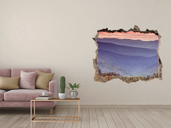 3D Wandsticker Loch Berglandschaft bei Sonnenaufgang