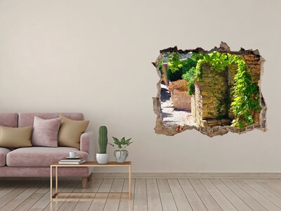 3D Wandsticker Loch Eine grüne Straße in der Stadt