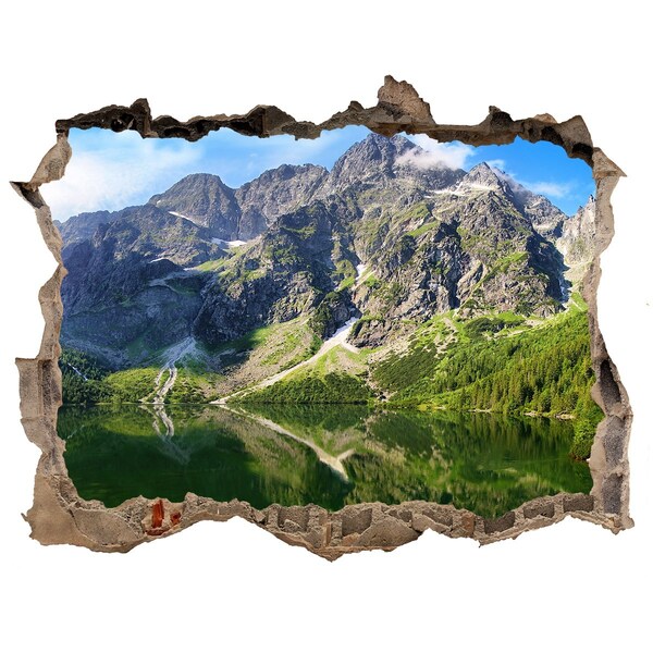 3D Wandtattoos Loch in der Wand Berglandschaft mit einem See