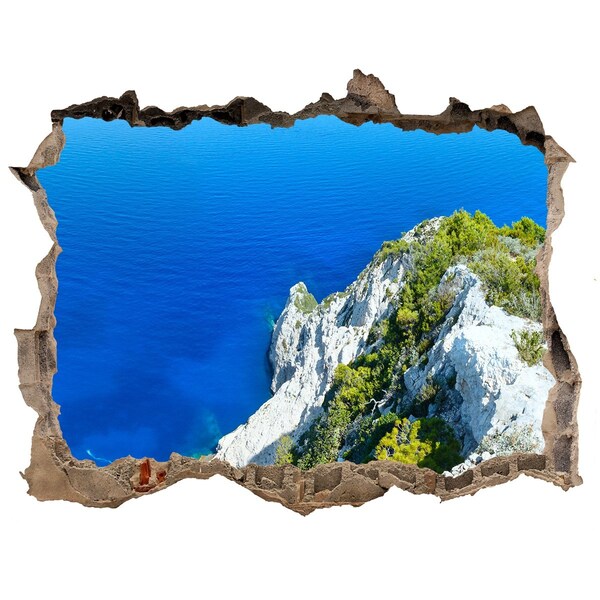 3D Wandsticker Loch Blick auf das blaue Meer