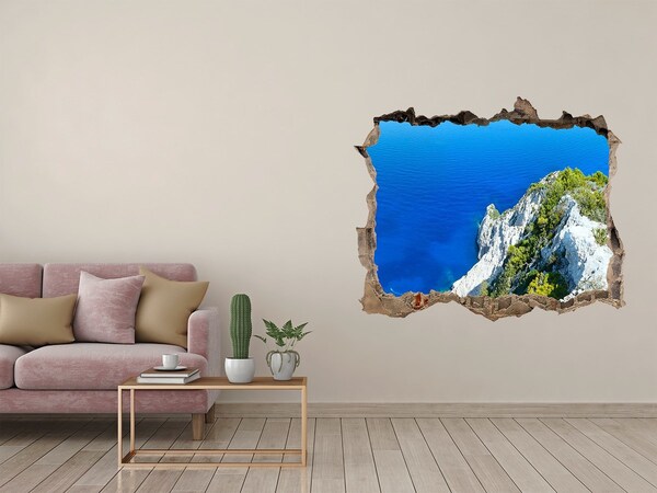 3D Wandsticker Loch Blick auf das blaue Meer