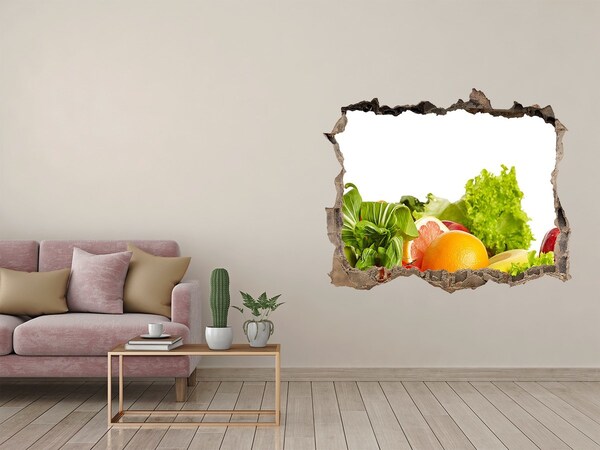 3D Wandsticker Loch Obst und Gemüse in einem kleinen Laden