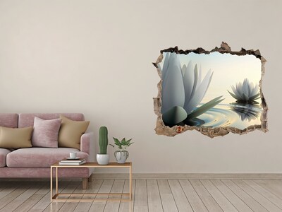 3D Wandsticker Loch Lotusblumen auf dem Wasser
