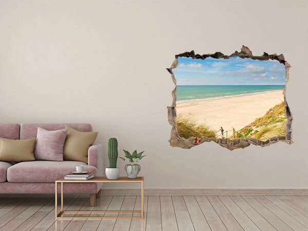 Wandtattoos Mauerdurchbruch Karibischer Strand durch ein Loch in der Wand