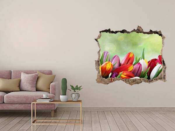 3D Wandsticker Loch Ein Blumenparadies hinter der Mauer