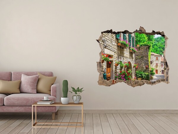 3D Wandtattoos Loch in der Wand Eine charmante Straße in der Stadt