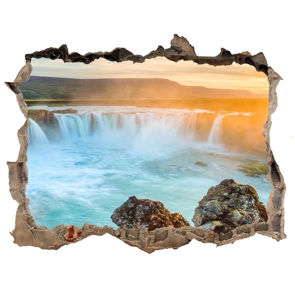 Wandtattoos Loch Wasserfall in der untergehenden Sonne