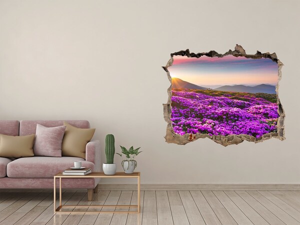 3D Wandsticker Loch Blumenlandschaft in den Bergen