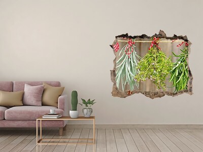 3D Wandsticker Loch Kräutergarten in Trümmern