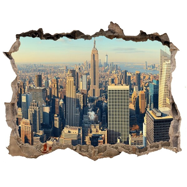 3D Wandtattoos Loch in der Wand Blick auf New York