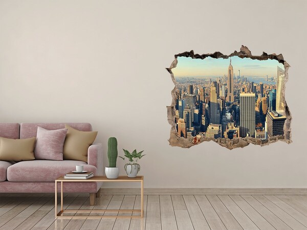 3D Wandtattoos Loch in der Wand Blick auf New York