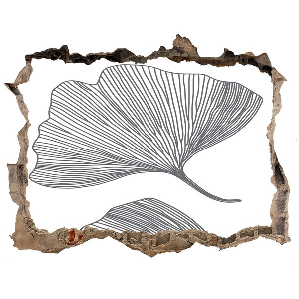 3D Wandtattoos Loch in der Wand Blätter im Beton